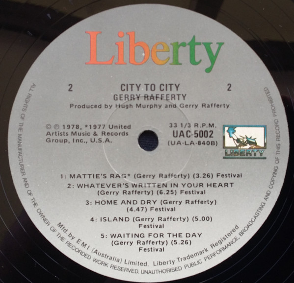 Gerry Rafferty - City To City | Liberty (UAC 5002) - 4 Gerry Rafferty - City To City | Liberty (UAC 5002) - 4