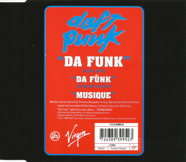 Daft Punk - Da Funk | Virgin (7243 8 93995 23) - main