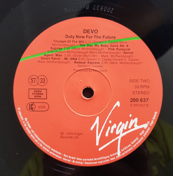 Devo - Duty Now For The Future | Virgin (200 637) - 3 Devo - Duty Now For The Future | Virgin (200 637) - 3
