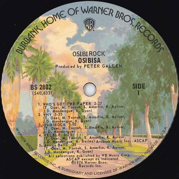 Osibisa - Osibirock | Warner Bros. Records (BS 2802)