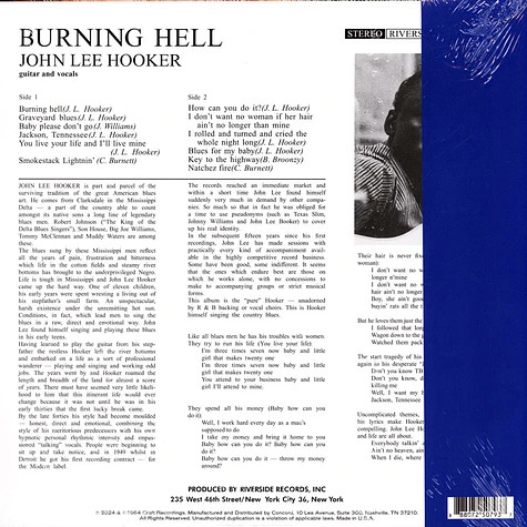 John Lee Hooker - Burning Hell | Craft Recordings (CR00657) - 2 John Lee Hooker - Burning Hell | Craft Recordings (CR00657) - 2