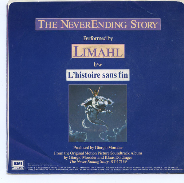 Limahl - The NeverEnding Story (7") [Vinyl] | EMI America (B-8230) - 2