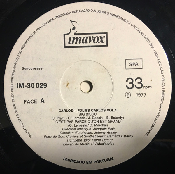 Carlos - Folies Carlos Vol. 1 | Imavox (IM-30 029) - 2