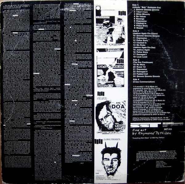 Greg Ginn , Chuck Dukowski , Dez Cadena , Robo , Chavo Pederast , Johnny 'Bob' Goldstein - Everything Went Black | SST Records (SST 015) - 2 Greg Ginn , Chuck Dukowski , Dez Cadena , Robo , Chavo Pederast , Johnny 'Bob' Goldstein - Everything Went Black | SST Records (SST 015) - 2