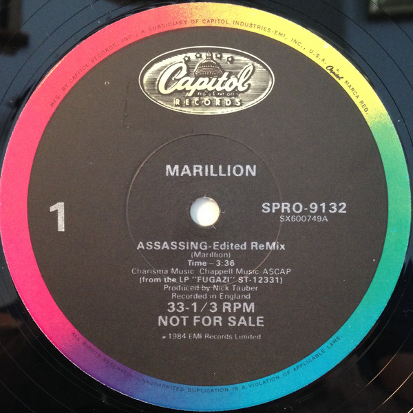Marillion - Assassing | Capitol Records (SPRO-9132) - 3 Marillion - Assassing | Capitol Records (SPRO-9132) - 3