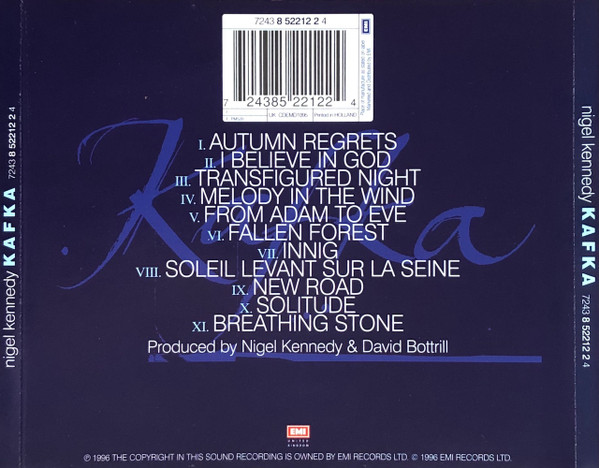 Nigel Kennedy - Kafka | EMI United Kingdom (7243 8 52212 2 4)