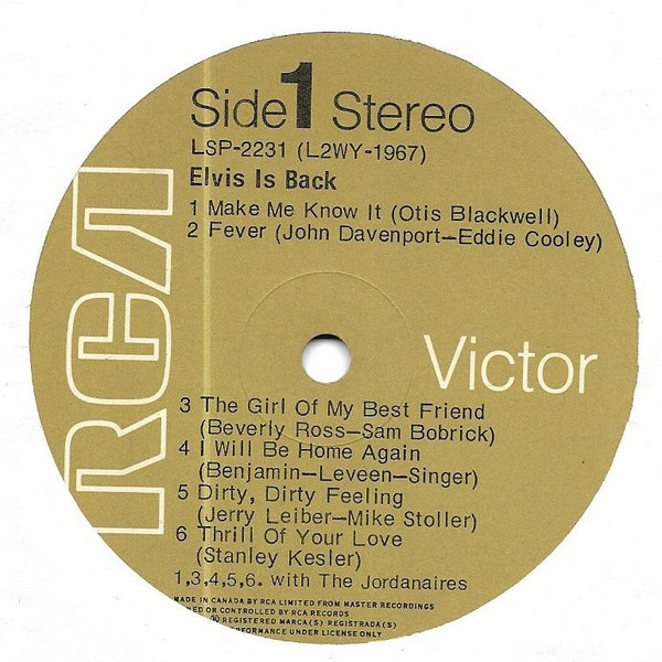 Elvis Presley - Elvis Is Back! | RCA Victor (LSP-2231) - 3 Elvis Presley - Elvis Is Back! | RCA Victor (LSP-2231) - 3