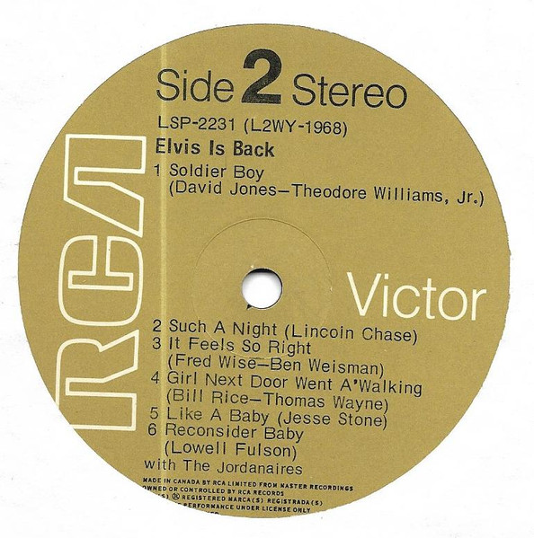 Elvis Presley - Elvis Is Back! | RCA Victor (LSP-2231) - 4 Elvis Presley - Elvis Is Back! | RCA Victor (LSP-2231) - 4
