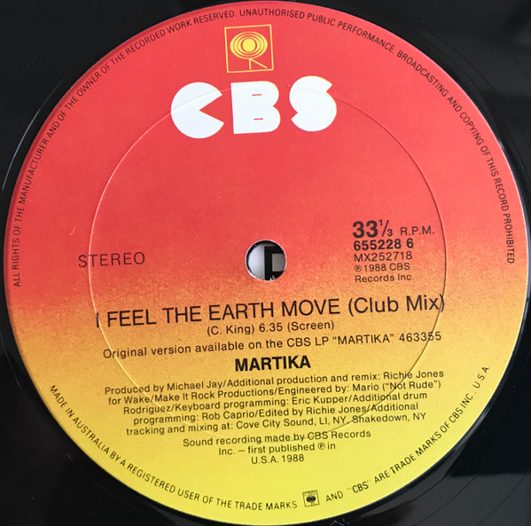Martika - I Feel The Earth Move | CBS (655228 6) - 4 Martika - I Feel The Earth Move | CBS (655228 6) - 4