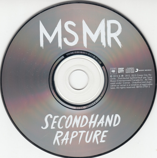 MS MR - Secondhand Rapture | Columbia (88725 47701 2) - 3 MS MR - Secondhand Rapture | Columbia (88725 47701 2) - 3