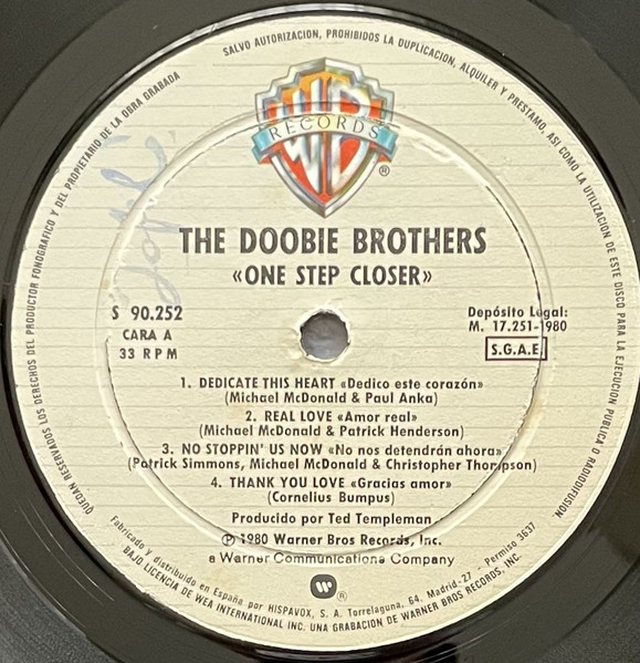 The Doobie Brothers - One Step Closer | Warner Bros. Records (S 90.252) - 3