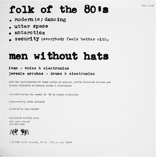 Men Without Hats - Folk Of The 80's [Vinyl] | Stiff Records (Tees 12-01) - 2
