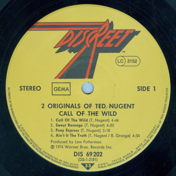 Ted Nugent - 2 Originals Of Ted Nugent | Discreet (DIS 69 202) - 3 Ted Nugent - 2 Originals Of Ted Nugent | Discreet (DIS 69 202) - 3
