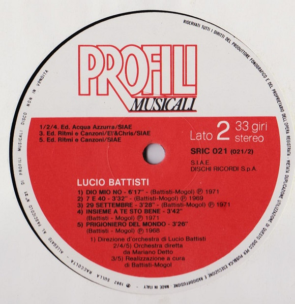 Lucio Battisti - Lucio Battisti | Profili Musicali (SRIC 021) - 4