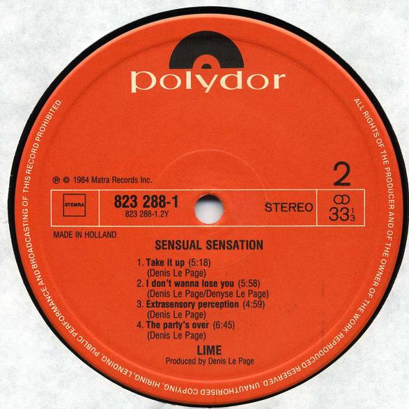 Lime - Sensual Sensation | Polydor (823 288-1) - 4
