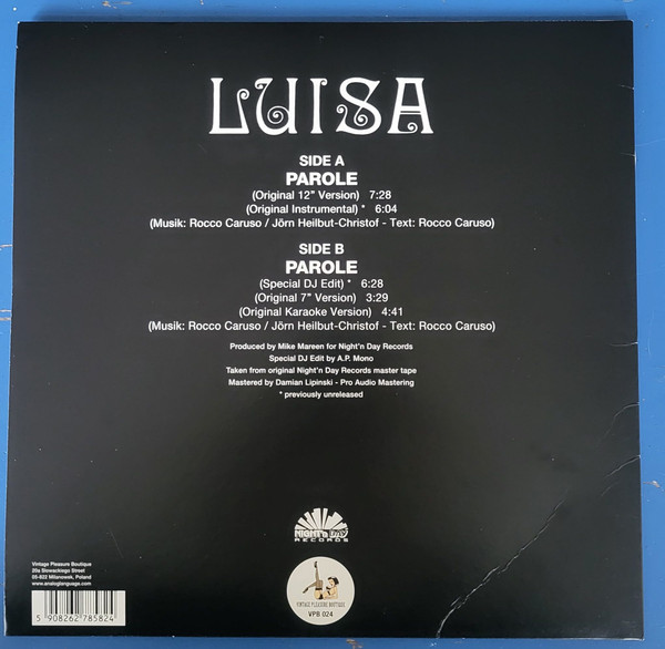 Luisa - Parole | Night'n Day Records (VPB 024) - 2 Luisa - Parole | Night'n Day Records (VPB 024) - 2