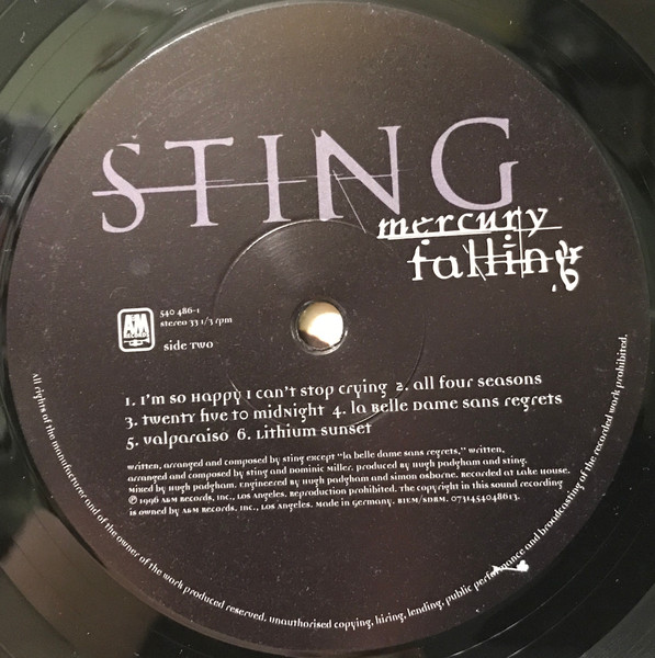 Sting - Mercury Falling | A&M Records (0731454048613) - 4