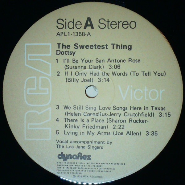 Dottsy - The Sweetest Thing | RCA (APL1-1358) - 3 Dottsy - The Sweetest Thing | RCA (APL1-1358) - 3