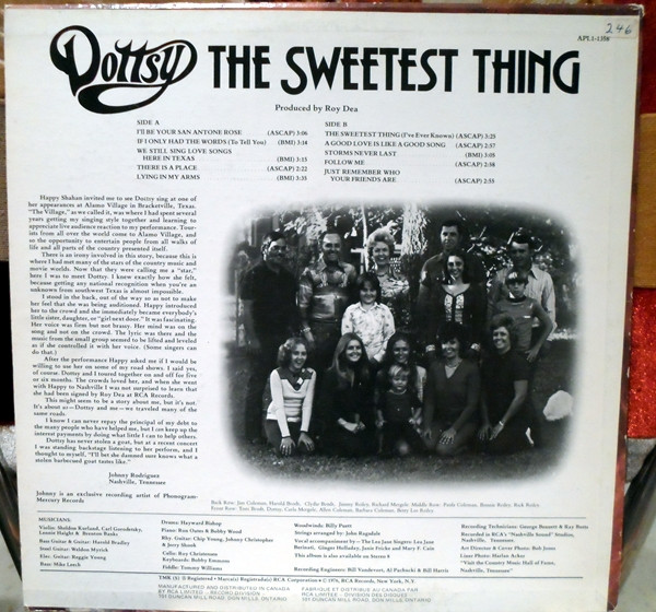 Dottsy - The Sweetest Thing | RCA (APL1-1358) - 2 Dottsy - The Sweetest Thing | RCA (APL1-1358) - 2