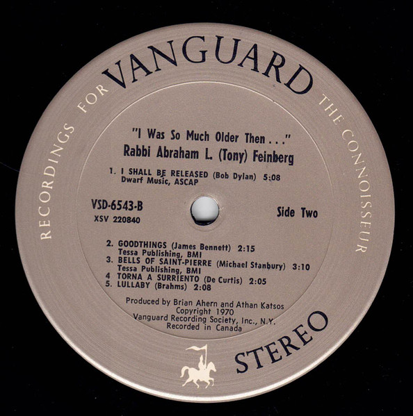 Rabbi Abraham Feinberg - I Was So Much Older Then | Vanguard (VSD 6543) - 4 Rabbi Abraham Feinberg - I Was So Much Older Then | Vanguard (VSD 6543) - 4
