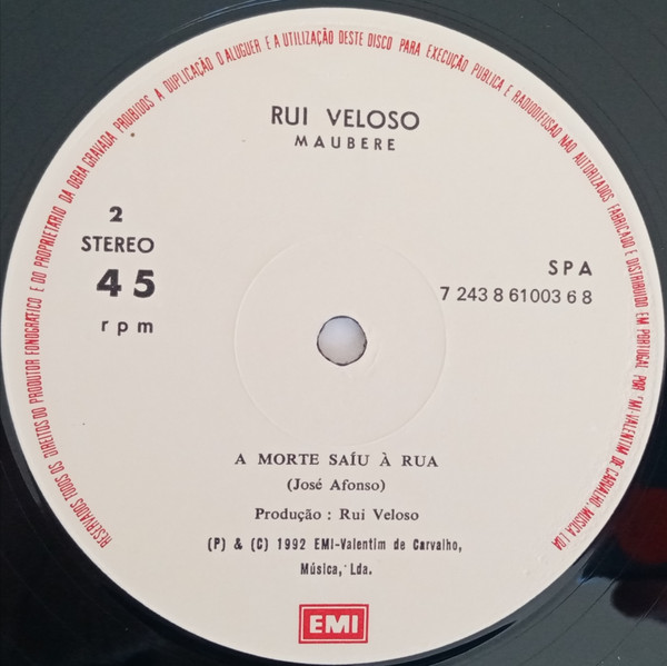 Rui Veloso - Maubere | EMI (7 243 8 61003 6 8) - 4