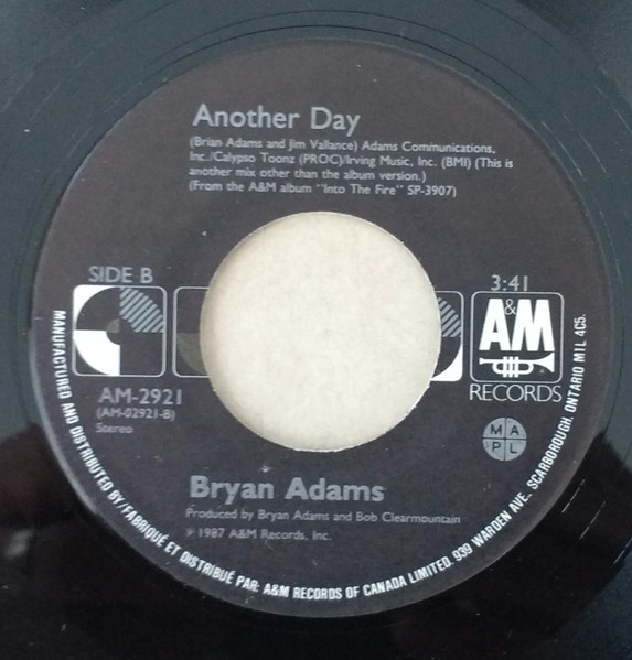 Bryan Adams - Heat Of The Night (7") [Vinyl] | A&M Records (AM-2921) - 4