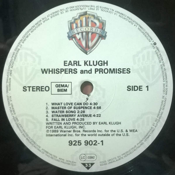 Earl Klugh - Whispers And Promises | Warner Bros. Records (925 902-1) - 3 Earl Klugh - Whispers And Promises | Warner Bros. Records (925 902-1) - 3