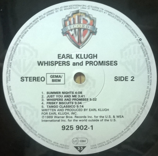 Earl Klugh - Whispers And Promises | Warner Bros. Records (925 902-1) - 4 Earl Klugh - Whispers And Promises | Warner Bros. Records (925 902-1) - 4