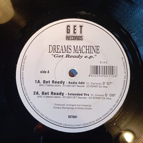 Dreams Machine - Get Ready | GET Records (GET 001) - main