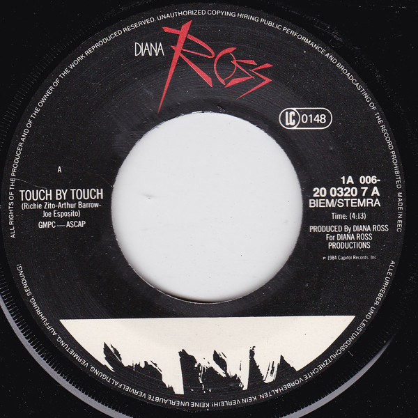 Diana Ross - Touch By Touch b/w Fight For It | Capitol Records (1A 006-20 0320 7) - 3