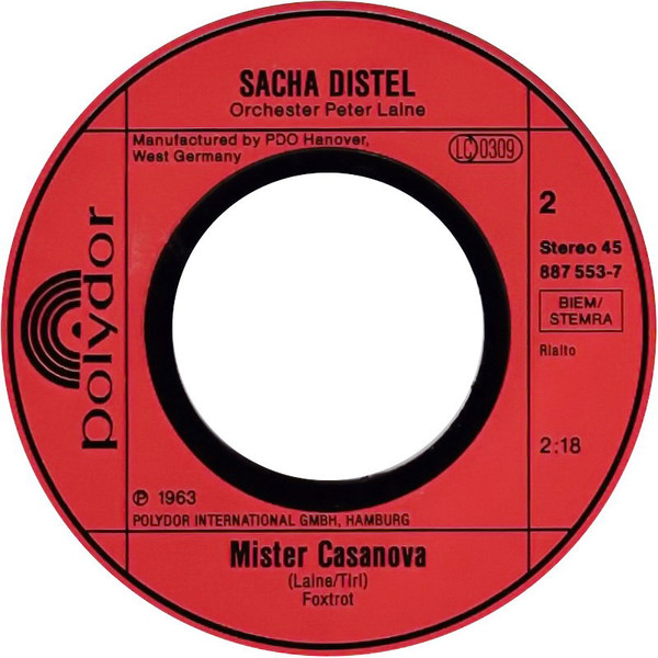 Sacha Distel - Adios Amigo | Polydor (887 553-7) - 4