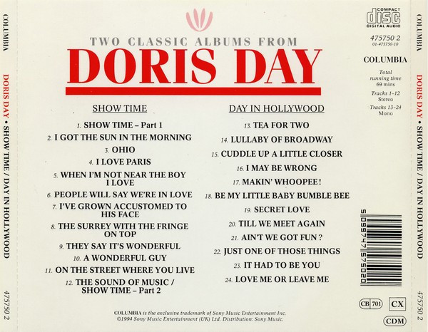 Doris Day - Show Time / Day In Hollywood | Columbia (475750 2) - 2