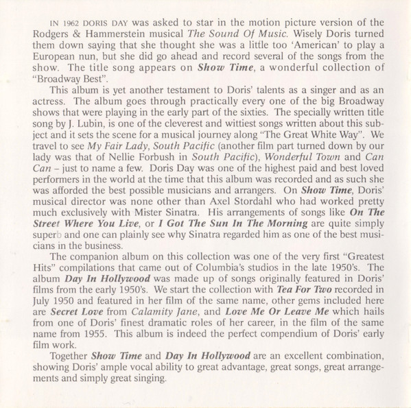 Doris Day - Show Time / Day In Hollywood | Columbia (475750 2) - 4