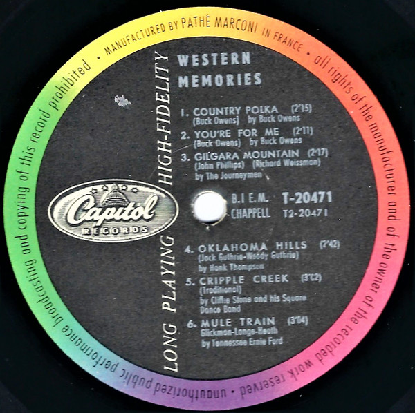 Various - Western Memories | Capitol Records (T 20471) - 4 Various - Western Memories | Capitol Records (T 20471) - 4