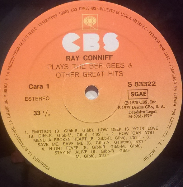 Ray Conniff - Plays The Bee Gees & Other Great Hits | CBS (S 83322) - 3 Ray Conniff - Plays The Bee Gees & Other Great Hits | CBS (S 83322) - 3