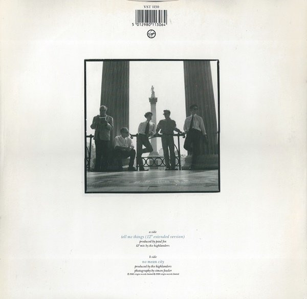 The Highlanders - Tell Me Things | Virgin (VST 1130) - 2