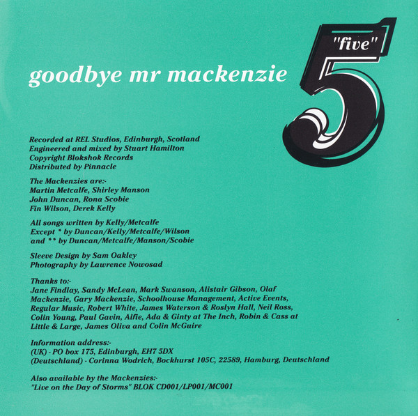 Goodbye Mr. Mackenzie - Five CD | Blokshok (BLOK CD002) - 2