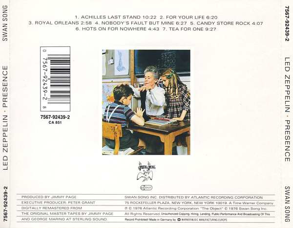 Led Zeppelin - Presence | Swan Song (7567-92439-2) - 2