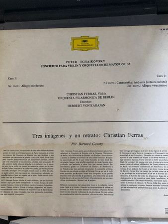 Pyotr Ilyich Tchaikovsky – Christian Ferras , Berliner Philharmoniker , Herbert von Karajan - Concierto Para Violín y Orquesta En Re Mayor Op 35 | Deutsche Grammophon (11 39 019) - 2