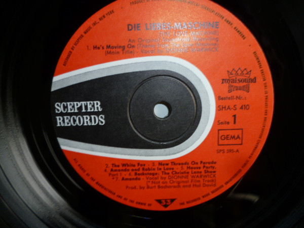 Dionne Warwick - Die Liebesmaschine = The Love Machine | Scepter Records (SHA-S 410) - 3