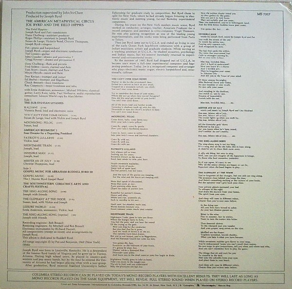 Joe Byrd And The Field Hippies - The American Metaphysical Circus | Columbia (MS 7317) - 2