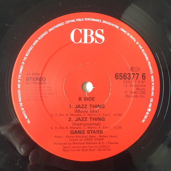 Gang Starr - Jazz Thing | CBS (656377 6) - 4