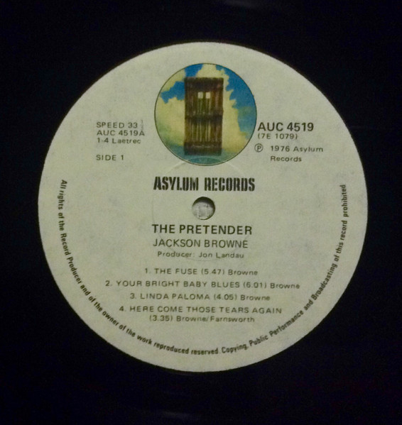 Jackson Browne - The Pretender | Asylum Records (AUC 4519) - 3
