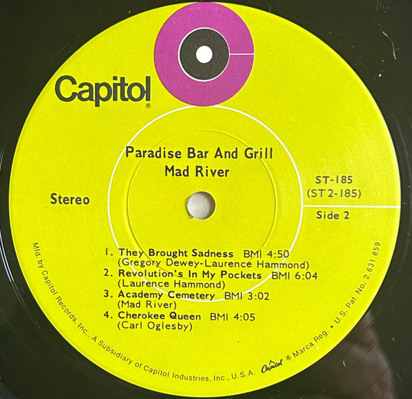 Mad River - Paradise Bar And Grill | Capitol Records (ST-185) - 3 Mad River - Paradise Bar And Grill | Capitol Records (ST-185) - 3