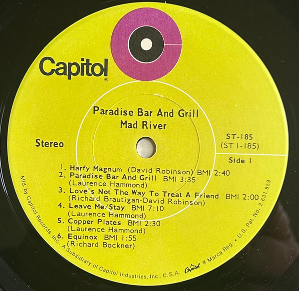 Mad River - Paradise Bar And Grill | Capitol Records (ST-185) - 4 Mad River - Paradise Bar And Grill | Capitol Records (ST-185) - 4