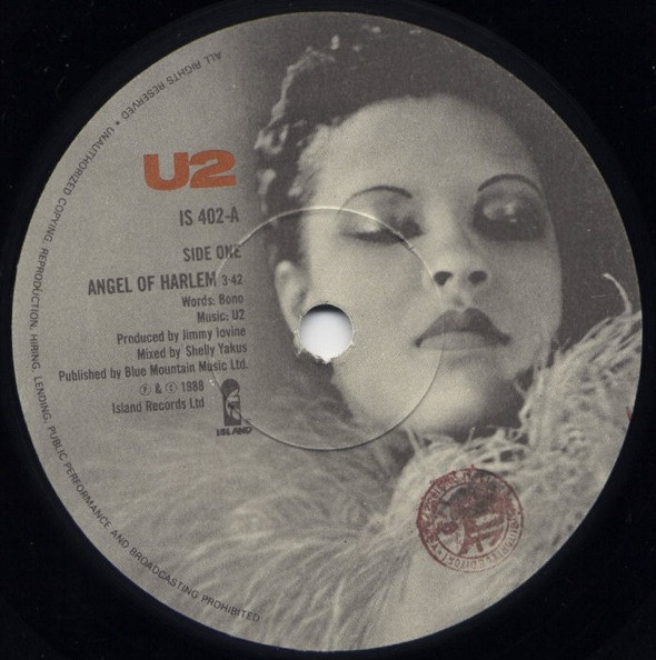 U2 - Angel Of Harlem | Island Records (IS 402) - 3
