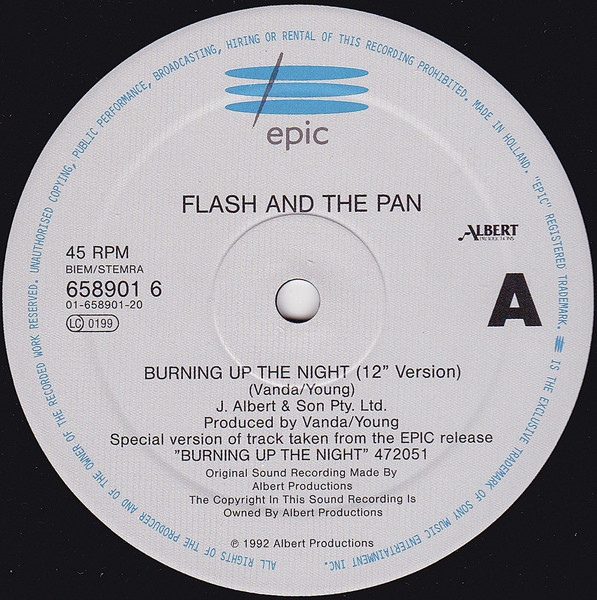 Flash & The Pan - Burning Up The Night | Epic (658901 6) - 3
