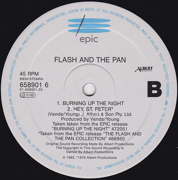 Flash & The Pan - Burning Up The Night | Epic (658901 6) - 4