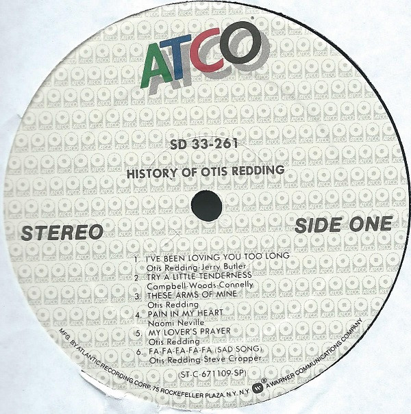 Otis Redding - History Of Otis Redding | ATCO Records (SD 33-261) Otis Redding - History Of Otis Redding | ATCO Records (SD 33-261)