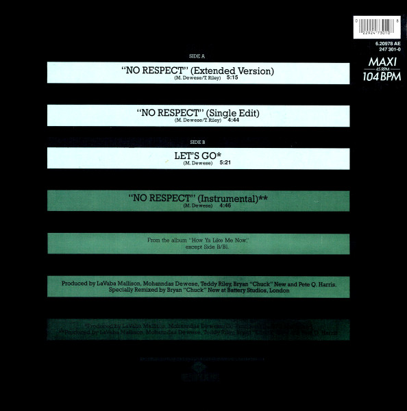 Kool Moe Dee - No Respect | Jive (6.20978 AE (247 301-0)) - 2